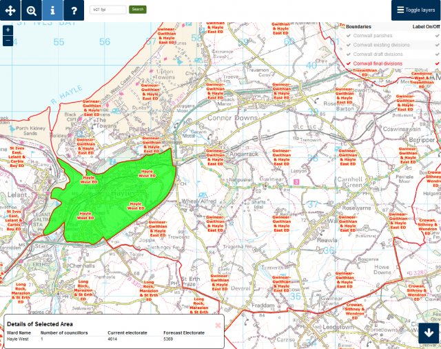 Hayle West Map
